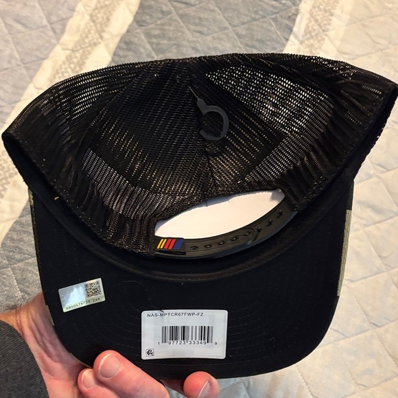 NASCAR Camouflage Trucker Hat with Red Logo - Picture 2 of 5